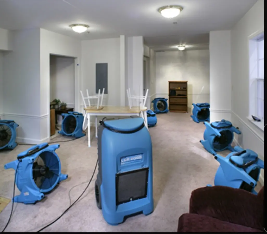 Air movers and dehumidifier setup for Water Extraction & Removal in Buena Park